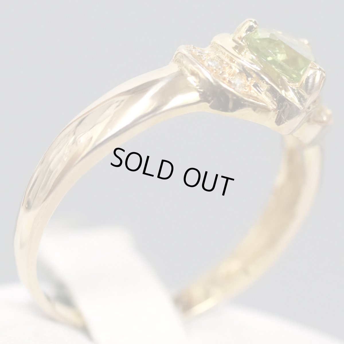 画像3: 18K/750ペリドットダイヤモンドリング 2.7g #13 (3)