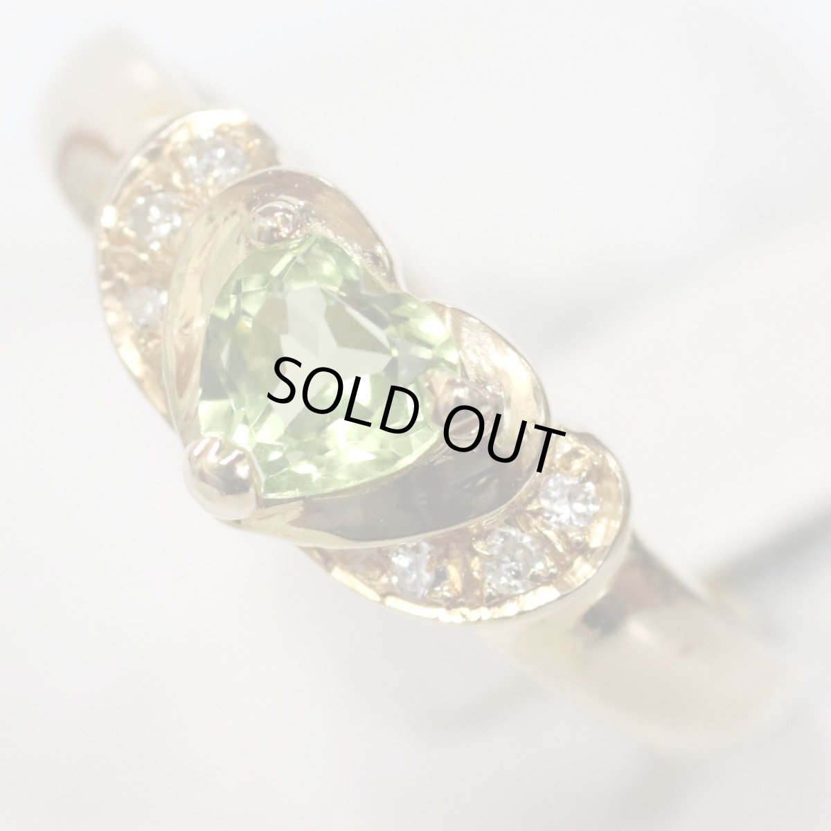 画像4: 18K/750ペリドットダイヤモンドリング 2.7g #13 (4)