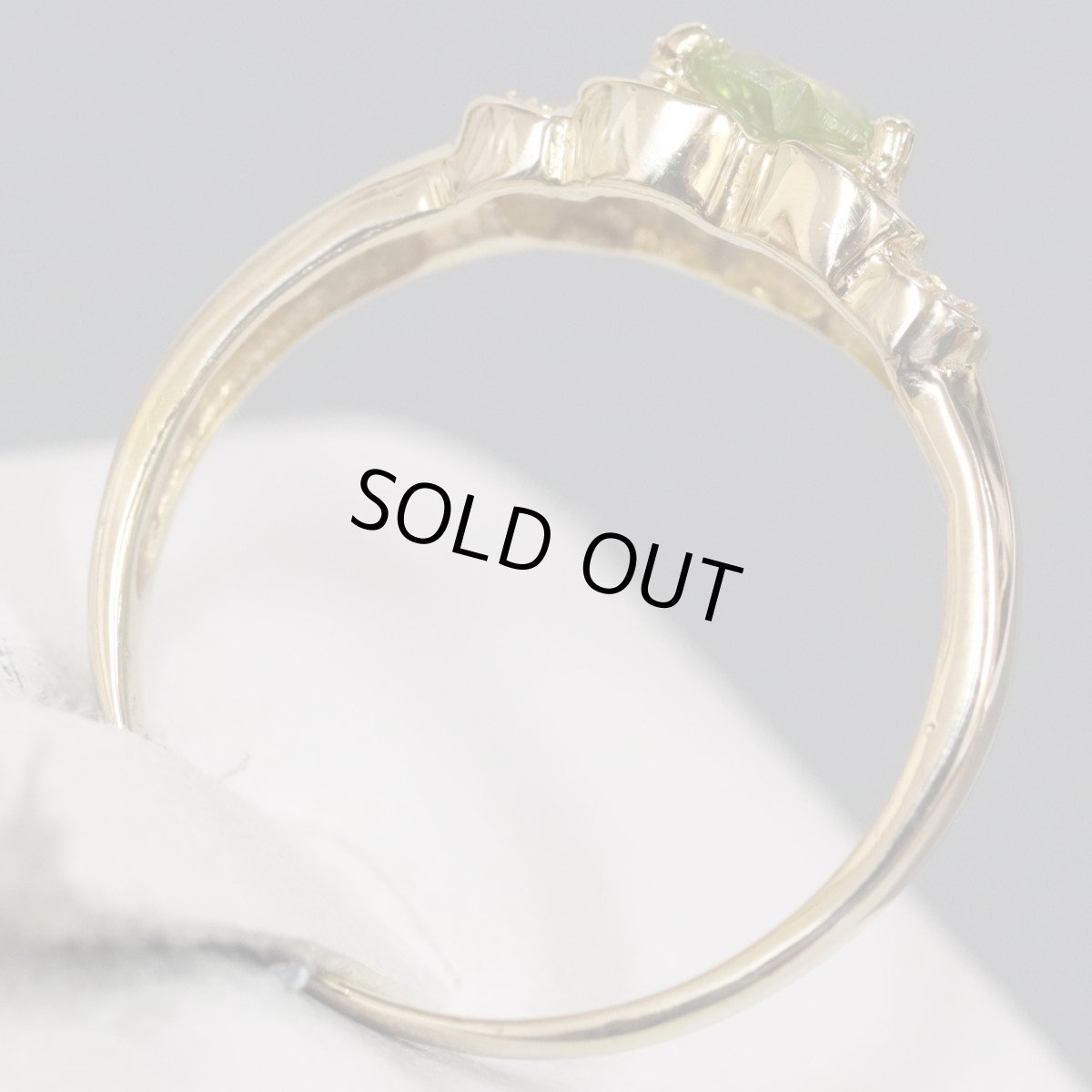 画像5: 18K/750ペリドットダイヤモンドリング 2.7g #13 (5)