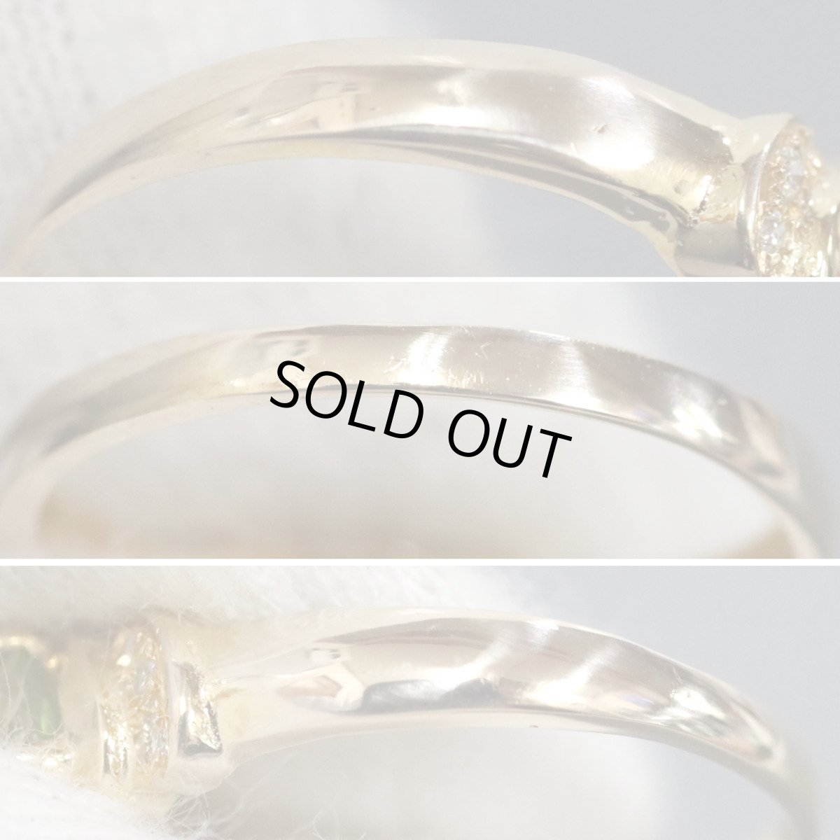 画像6: 18K/750ペリドットダイヤモンドリング 2.7g #13 (6)