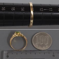 画像8: 18K/750ペリドットダイヤモンドリング 2.7g #13 (8)