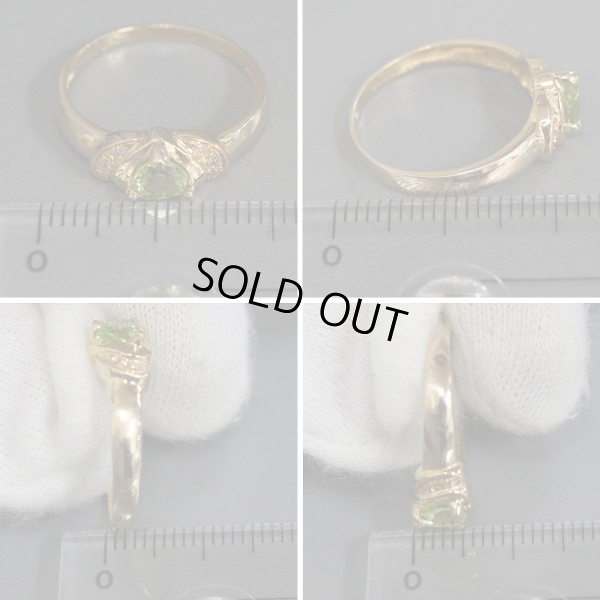 画像9: 18K/750ペリドットダイヤモンドリング 2.7g #13 (9)