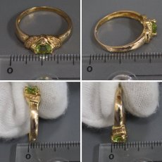 画像9: 18K/750ペリドットダイヤモンドリング 2.7g #13 (9)