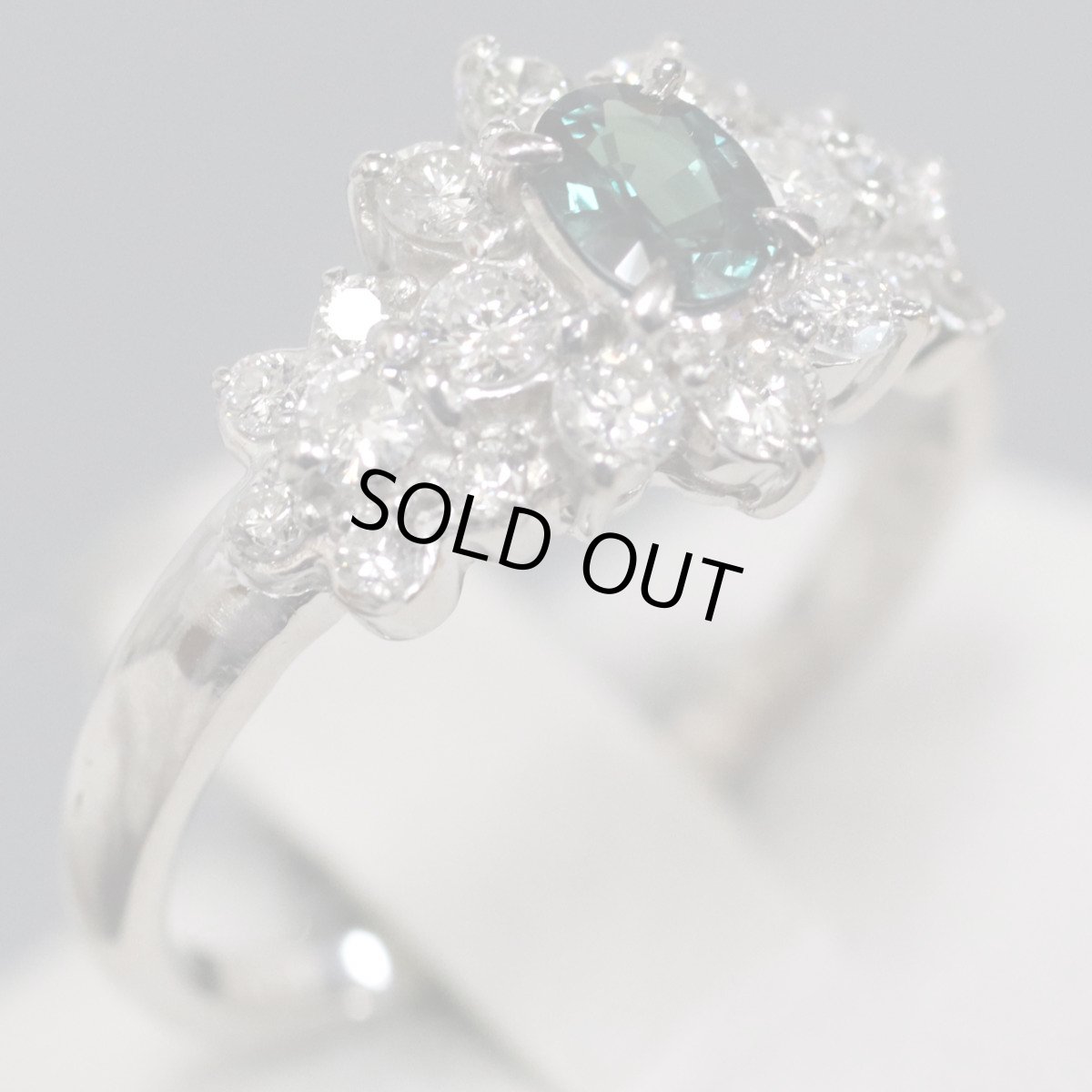 画像2: Pt900アレキサンドライトダイヤモンドリング A0.26 D0.52 4.3g #11 鑑別書 (2)