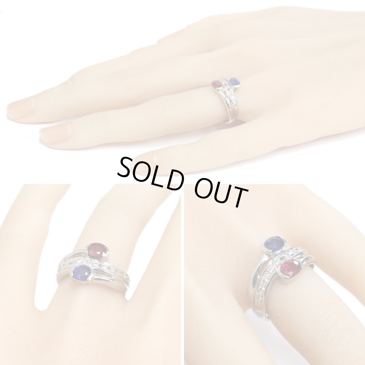 画像10: Pt900ルビーサファイアダイヤモンドリング R0.62 S0.55 D0.13 5.9g #13 (10)