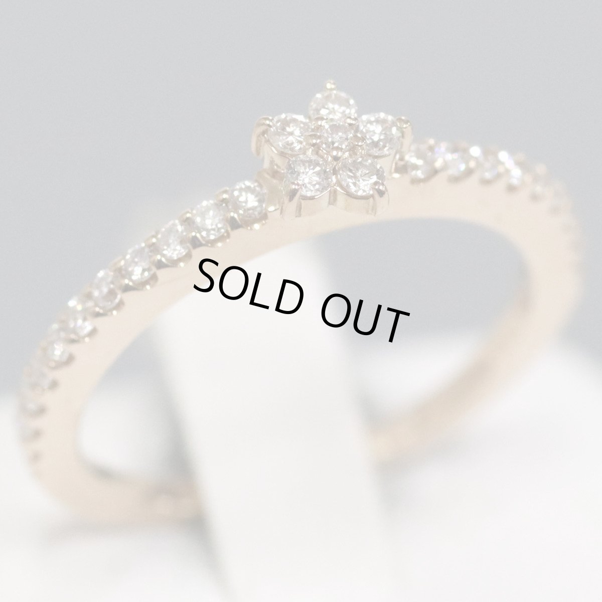 画像1: K18PGダイヤモンドリング D0.30 2.2g #9.5 (1)