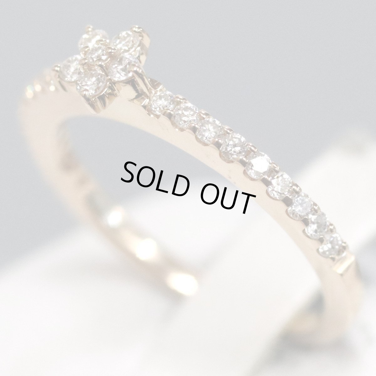 画像2: K18PGダイヤモンドリング D0.30 2.2g #9.5 (2)