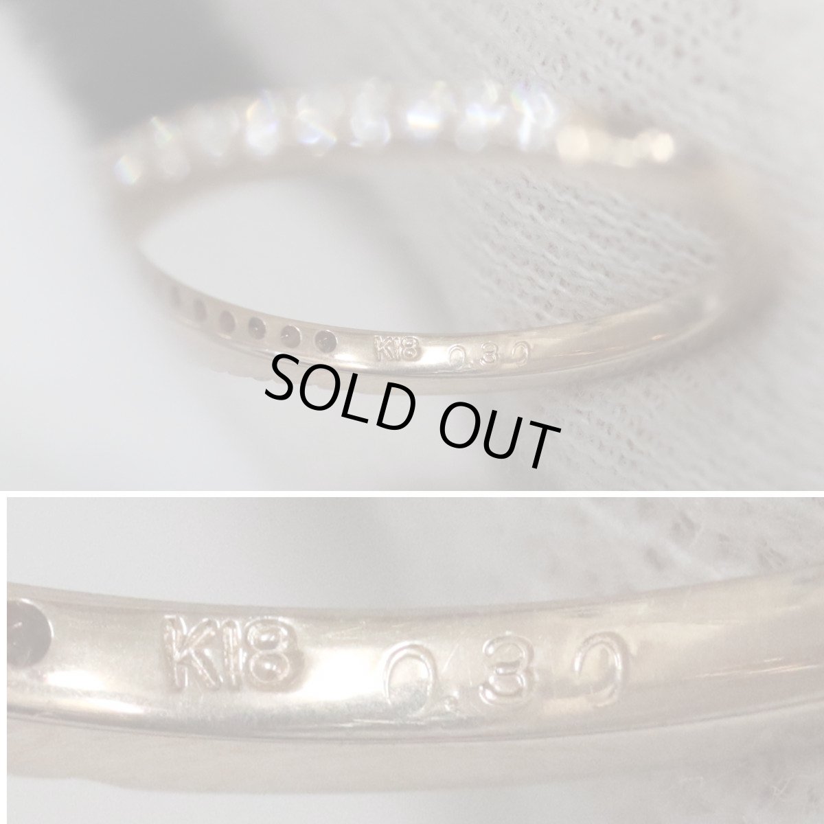 画像7: K18PGダイヤモンドリング D0.30 2.2g #9.5 (7)