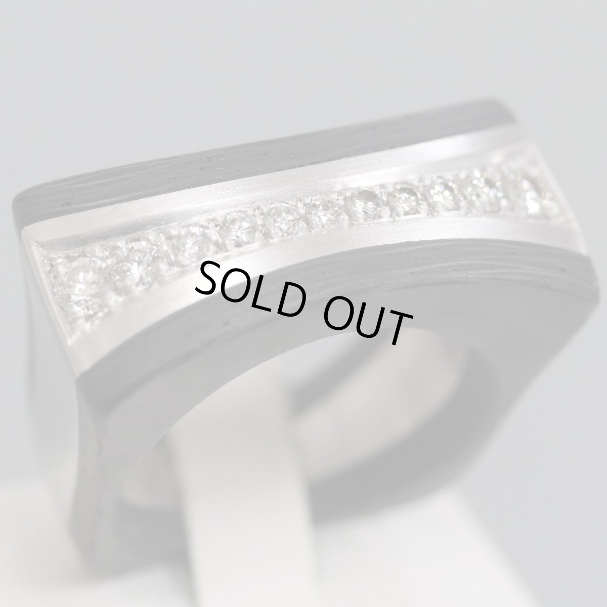 画像1: 750/カーボンダイヤモンドリング 13.2g #15.5 (1)