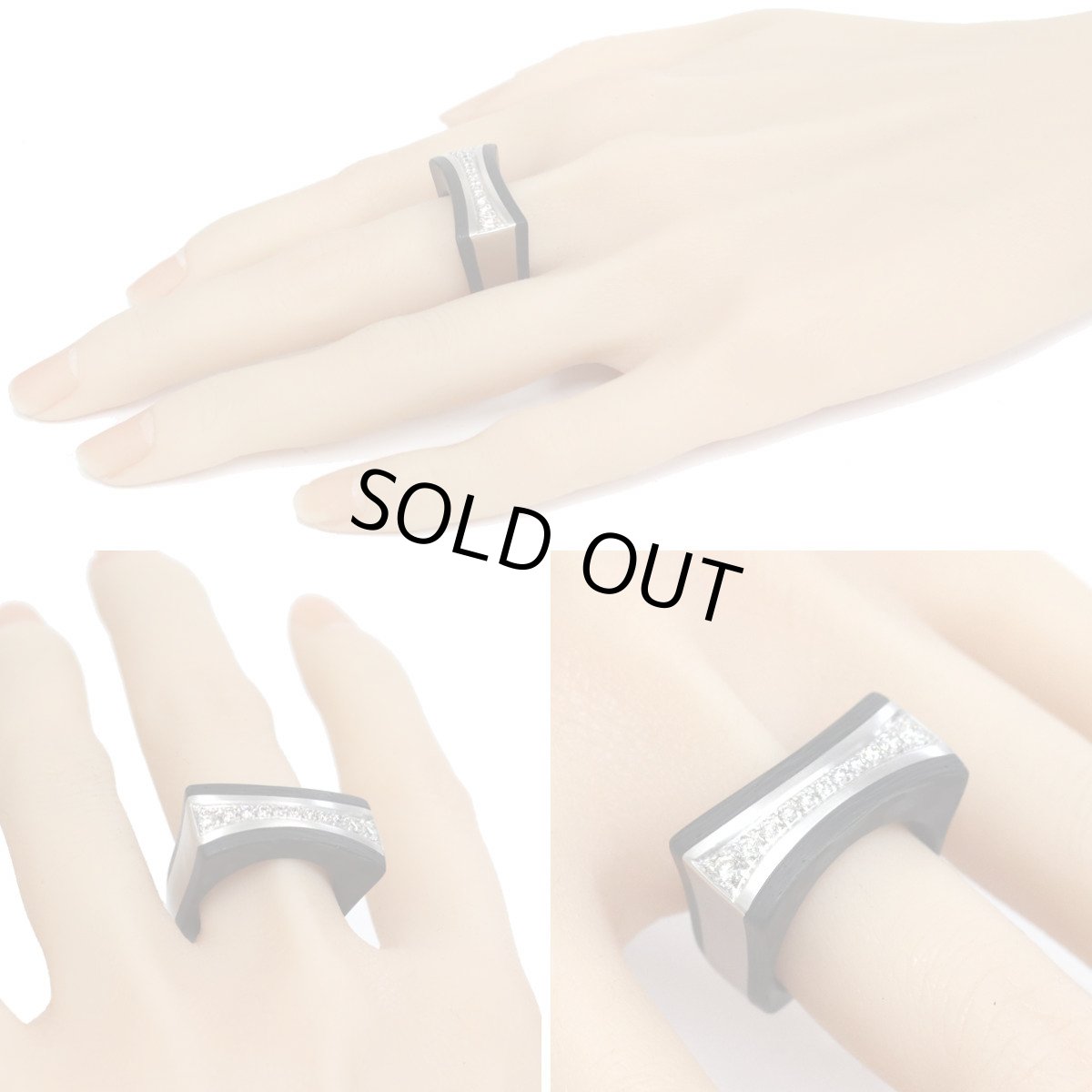 画像10: 750/カーボンダイヤモンドリング 13.2g #15.5 (10)