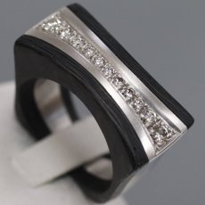 画像4: 750/カーボンダイヤモンドリング 13.2g #15.5 (4)