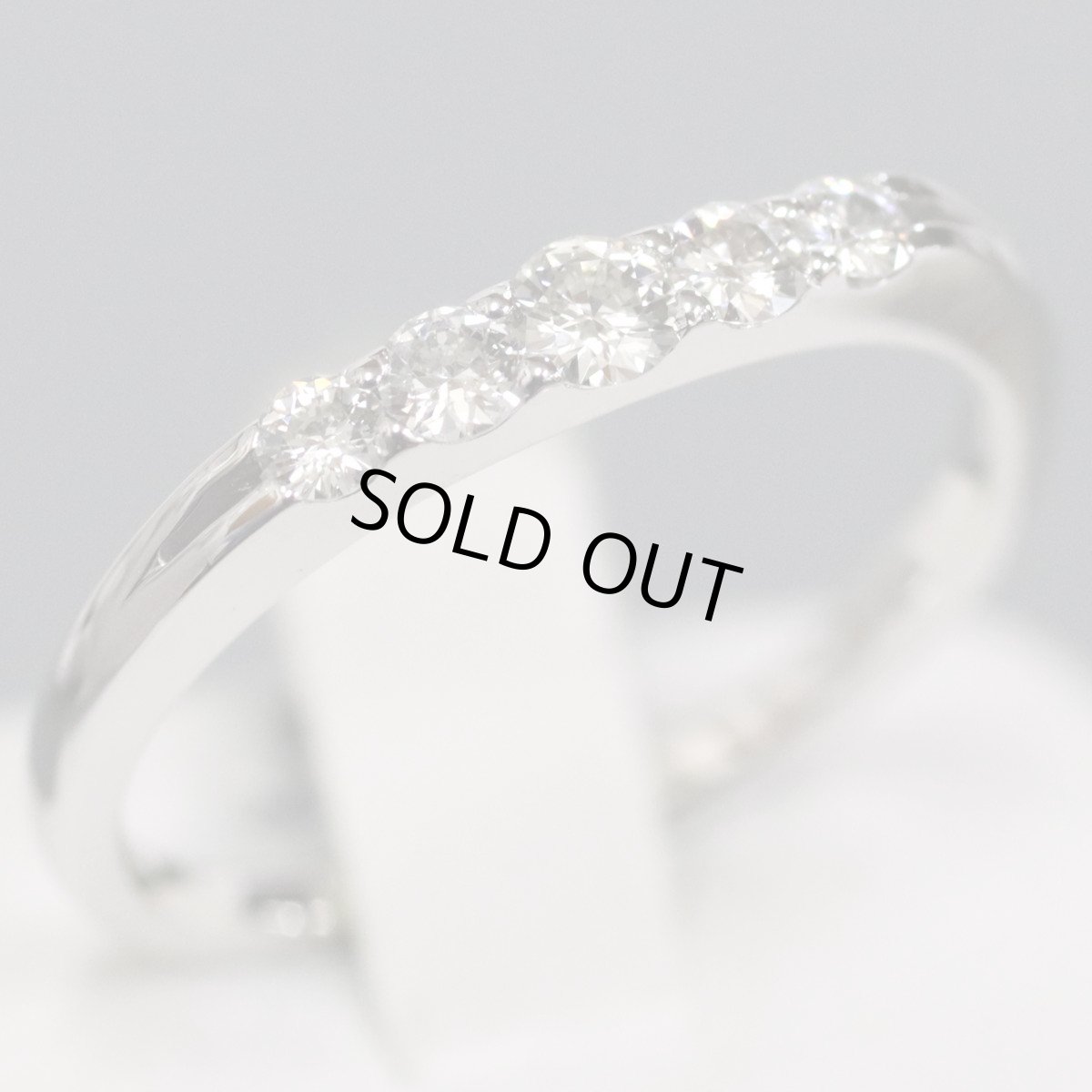 画像1: K18WGダイヤモンドリング 5PD 2.6g #14 (1)