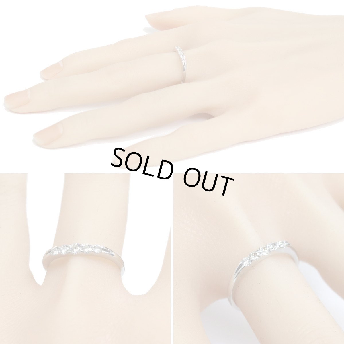 画像10: K18WGダイヤモンドリング 5PD 2.6g #14 (10)