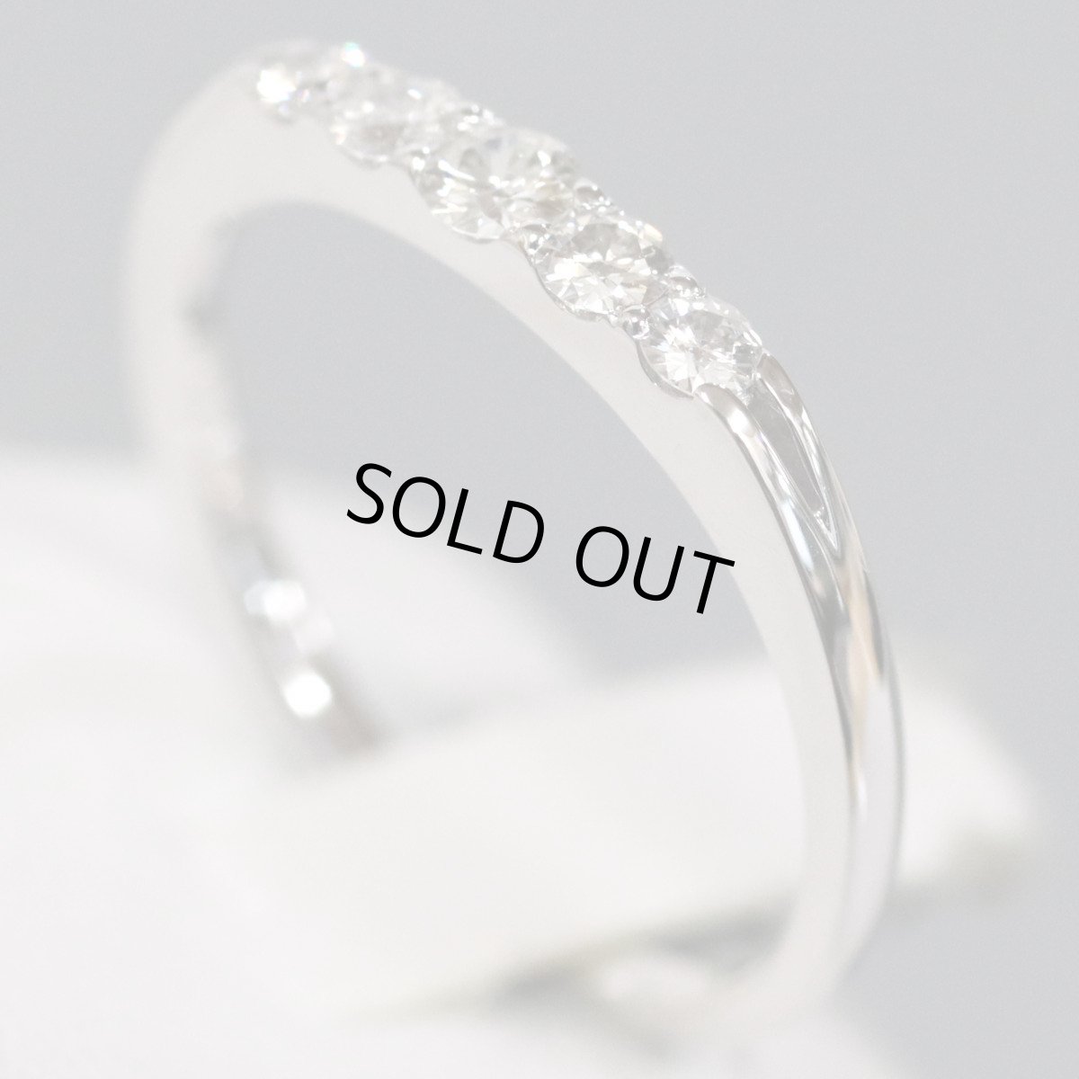 画像2: K18WGダイヤモンドリング 5PD 2.6g #14 (2)