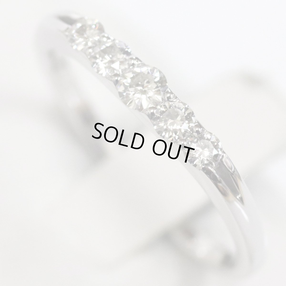 画像4: K18WGダイヤモンドリング 5PD 2.6g #14 (4)