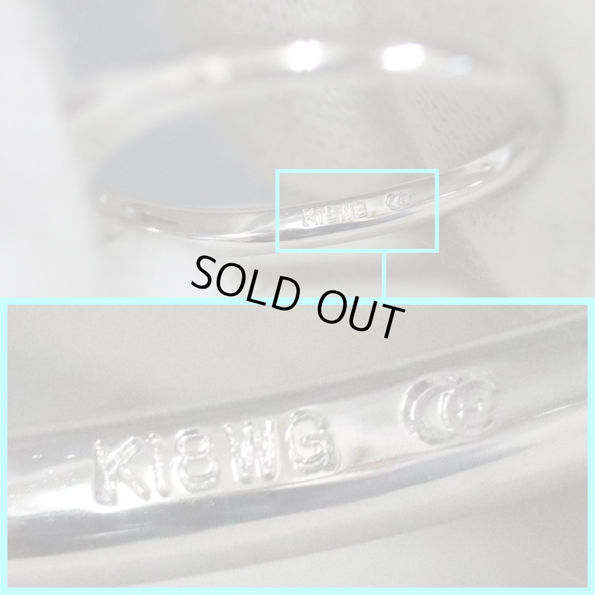 画像7: K18WGダイヤモンドリング 5PD 2.6g #14 (7)