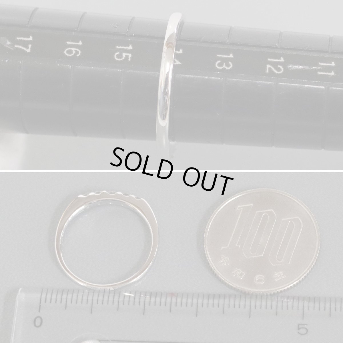 画像8: K18WGダイヤモンドリング 5PD 2.6g #14 (8)