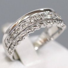 画像1: K18WGダイヤモンドリング D0.34 3.6g #10 (1)