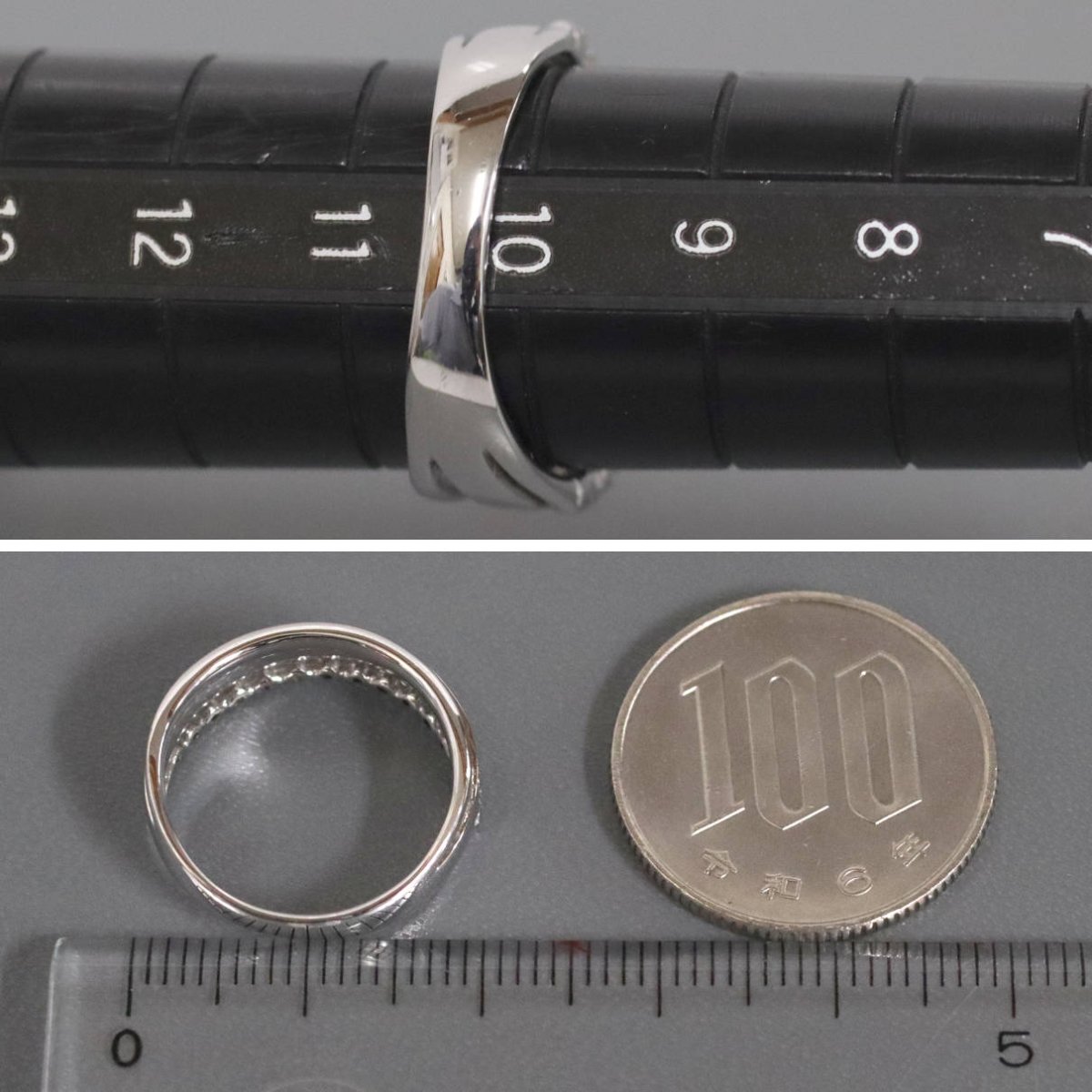 画像8: K18WGダイヤモンドリング D0.34 3.6g #10 (8)