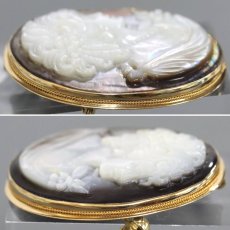 画像5: 750シェルカメオペンダントトップ/ブローチ 7.1g (5)