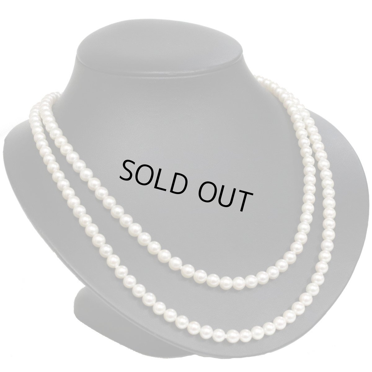 画像1: 2連パールネックレス K18金具 6mm 50cm (1)