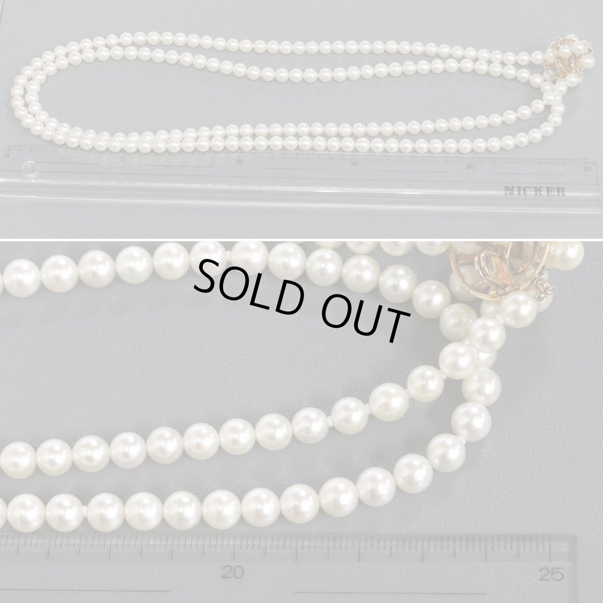 画像10: 2連パールネックレス K18金具 6mm 50cm (10)