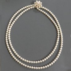 画像3: 2連パールネックレス K18金具 6mm 50cm (3)