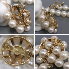 画像7: 2連パールネックレス K18金具 6mm 50cm (7)