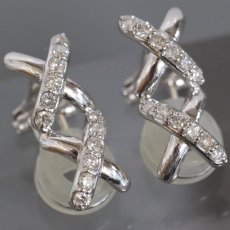 画像1: K14WG/K18WGダイヤモンドイヤリング D0.18×2 2.9g (1)