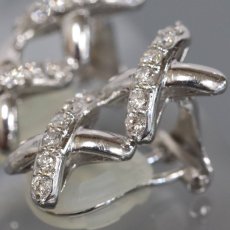画像2: K14WG/K18WGダイヤモンドイヤリング D0.18×2 2.9g (2)