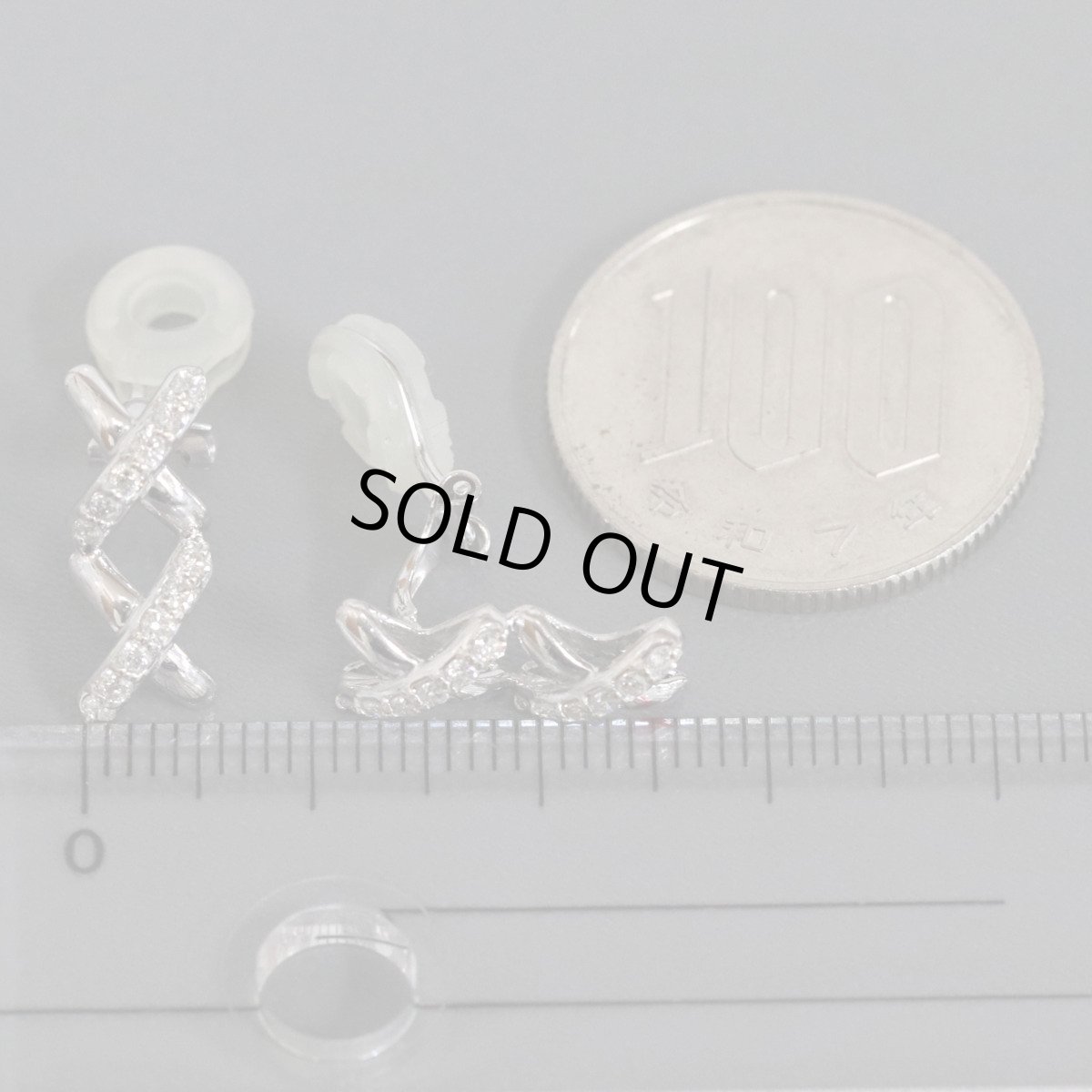 画像9: K14WG/K18WGダイヤモンドイヤリング D0.18×2 2.9g (9)