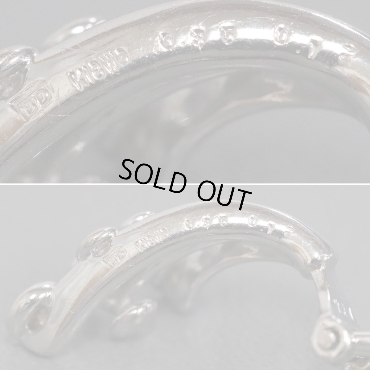 画像7: カシケイ K14WG/K18WGダイヤモンドイヤリング D0.35 D0.12 5.3g (7)