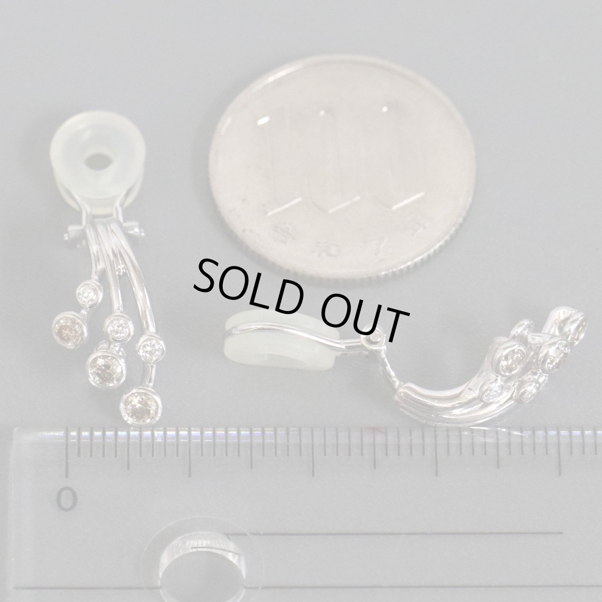 画像9: カシケイ K14WG/K18WGダイヤモンドイヤリング D0.35 D0.12 5.3g (9)