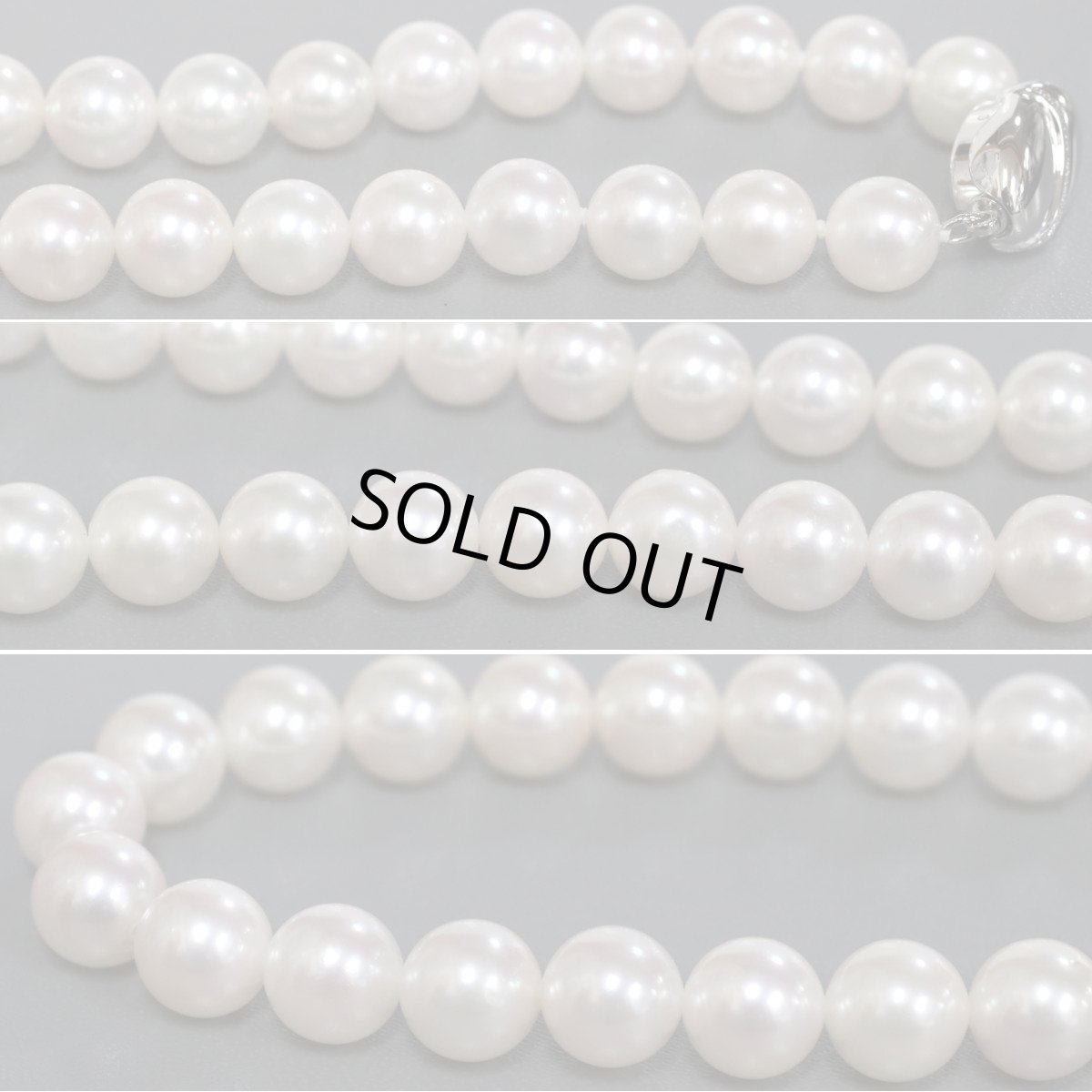 画像6: パールネックレスイヤリングセット シルバー/925金具 8.2-8.5mm 41cm 内外箱 鑑別書 (6)