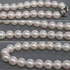 画像6: パールネックレスイヤリングセット シルバー/925金具 8.2-8.5mm 41cm 内外箱 鑑別書 (6)