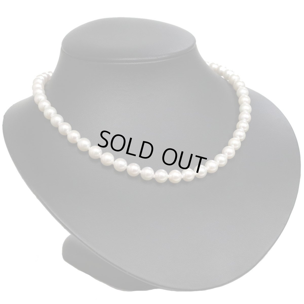 画像2: パールネックレスピアスセット シルバー/K14WG金具 7.5-8.0mm 40cm (2)