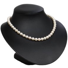 画像2: パールネックレスピアスセット シルバー/K14WG金具 7.5-8.0mm 40cm (2)