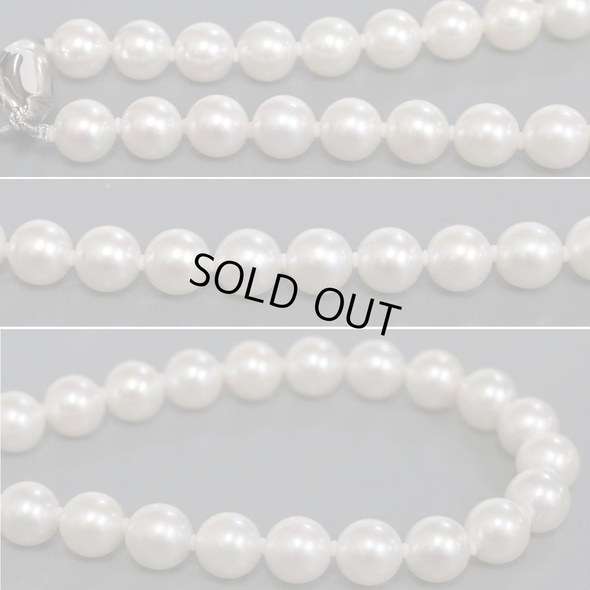 画像5: パールネックレスピアスセット シルバー/K14WG金具 7.5-8.0mm 40cm (5)