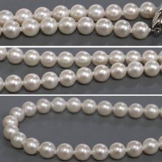 画像6: パールネックレスピアスセット シルバー/K14WG金具 7.5-8.0mm 40cm (6)