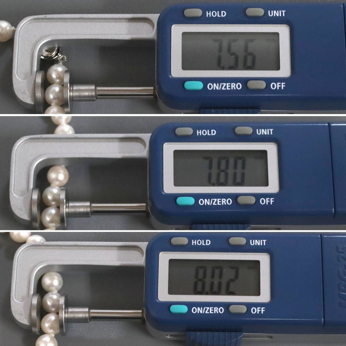 画像7: パールネックレスピアスセット シルバー/K14WG金具 7.5-8.0mm 40cm (7)