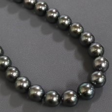 画像4: ブラックパールネックレス シルバー金具 8.0-10.0mm 41cm 保証書 (4)