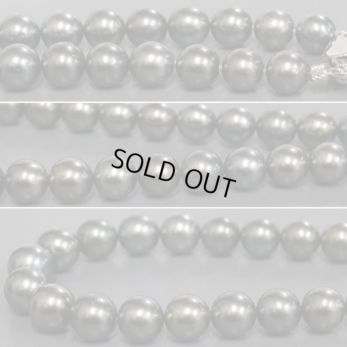 画像6: ブラックパールネックレス シルバー金具 8.0-10.0mm 41cm 保証書 (6)