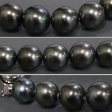 画像8: ブラックパールネックレス シルバー金具 8.0-10.0mm 41cm 保証書 (8)