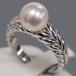 蔵出し！格安！ageteの18金ホワイトゴールド14ミリマベパールリング 蔵出し！ageteの18金ホワイトゴールド14ミリマベパールリング
