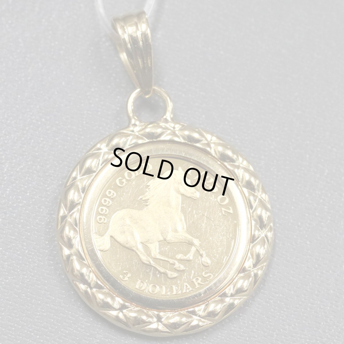 画像2: K24/K18ペンダントトップ ツバルホース金貨1/25オンス 2.8g (2)