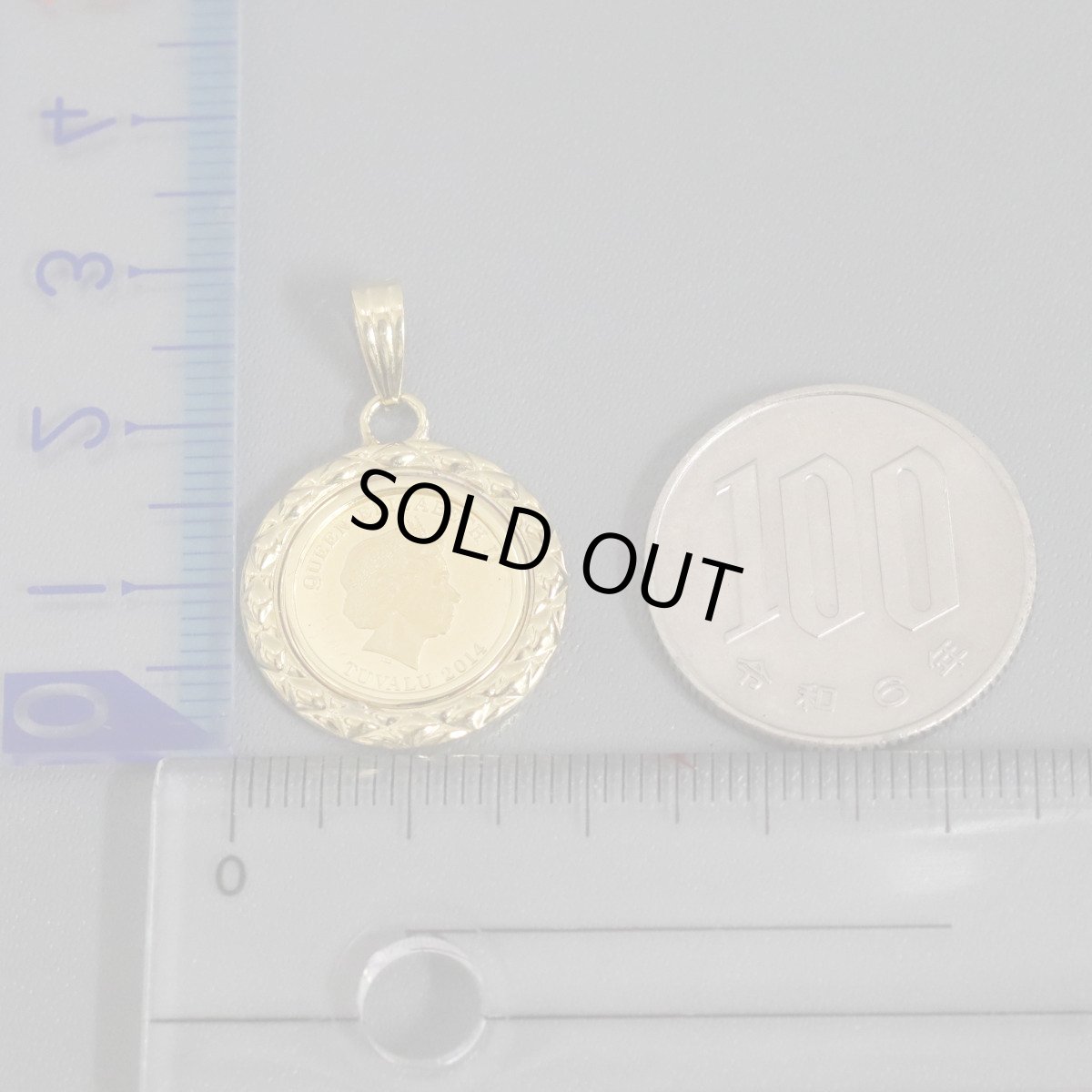 画像9: K24/K18ペンダントトップ ツバルホース金貨1/25オンス 2.8g (9)