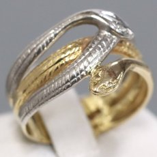 画像1: Pt900/K18リング 蛇モチーフ 4.9g #12 (1)