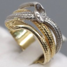 画像2: Pt900/K18リング 蛇モチーフ 4.9g #12 (2)