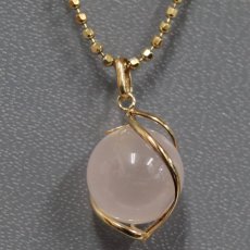 画像1: K18ローズクォーツペンダント 5.6g 40cm (1)