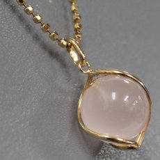 画像2: K18ローズクォーツペンダント 5.6g 40cm (2)